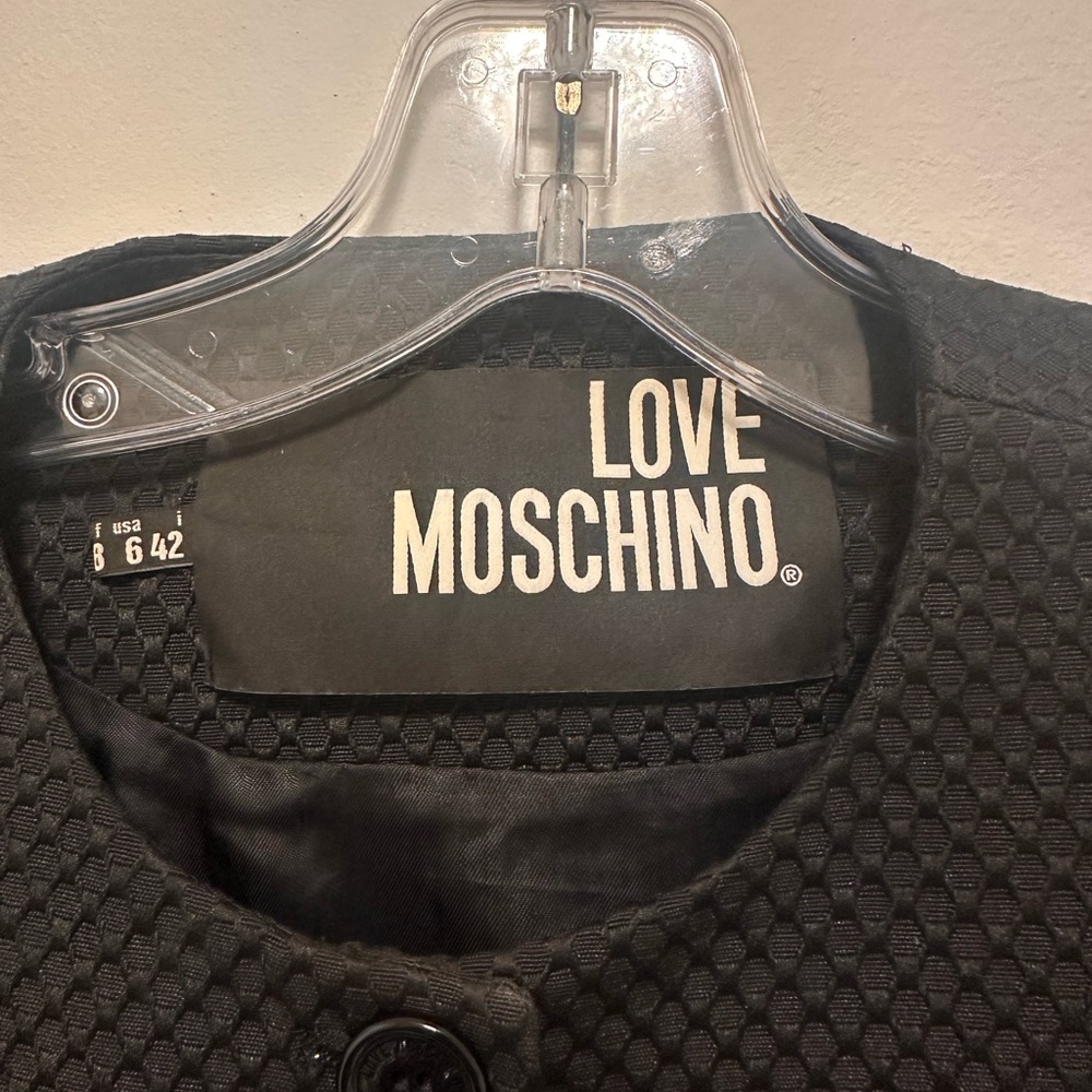 Moschino Black Blazer with Red Heart Details vintage private collection size 6 - Picture 3 of 11